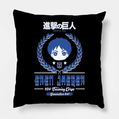 Attack On Titan Eren Jaeger Throw Pillow Official Attack on Titan Merch