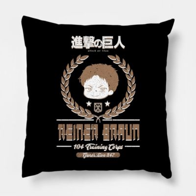 Attack On Titan Reiner Braun Grunge Style Throw Pillow Official Attack on Titan Merch