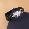 Anime Attack On Titan Bracelet Men Weave Leather Attack Wings Shingeki Cosplay Bracelet Wristband Hasp Wristlet 1 - Attack On Titan Store