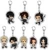 Anime Attack on Titan Levi Ackerman Eren Jaeger Keychain Cosplay Keychains pendant key chain Key Ring - Attack On Titan Store