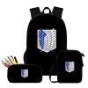 Cartoon Popular Cool Attack on Titan 3pcs Set Backpack 3D Print School Student Bookbag Laptop Daypack 1 - Attack On Titan Store