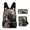 Cartoon Popular Cool Attack on Titan 3pcs Set Backpack 3D Print School Student Bookbag Laptop Daypack - Attack On Titan Store