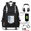 Hot Japanese Anime Attack On Titan Waterproof School Bags Laptop Rucksack Travel USB Backpack Large Capacity - Attack On Titan Store