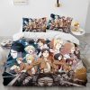 Japanese Anime Attack on Titan Comforter Bedding Set Duvet Cover Bed Set Quilt Cover Pillowcase King 11 - Attack On Titan Store