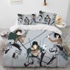 Japanese Anime Attack on Titan Comforter Bedding Set Duvet Cover Bed Set Quilt Cover Pillowcase King 5 - Attack On Titan Store