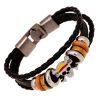 Newly Classic Japan Anime Attack on Titan Bracelet Wooden Beads Multilayer Leather Bracelet Punk Black Wrap 1 - Attack On Titan Store