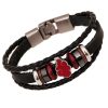 Newly Classic Japan Anime Attack on Titan Bracelet Wooden Beads Multilayer Leather Bracelet Punk Black Wrap 2 - Attack On Titan Store