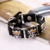 Newly Classic Japan Anime Attack on Titan Bracelet Wooden Beads Multilayer Leather Bracelet Punk Black Wrap 3 - Attack On Titan Store