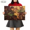 TIE LER Japan Anime Attack on Titan Poster Retro Style Home Decoration Poster Kraft Paper Wall - Attack On Titan Store