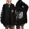 Anime Attack on Titan Hoodie Zip Up Hoodies Sweatshirts Levi Ackerman Shingeki No Kyojin Hoodie Men - Attack On Titan Store