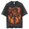 Attack on Titan Washed T Shirt Vintage Anime T Shirt 100 Cotton Summer Casual Short Sleeve - Attack On Titan Store