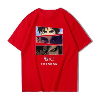 Shingeki no Kyojin Tshirt 100 Cotton Tees Mens Tops Eren Yeager shirts Mikasa Ackerman Print T 3.jpg 640x640 3 - Attack On Titan Store