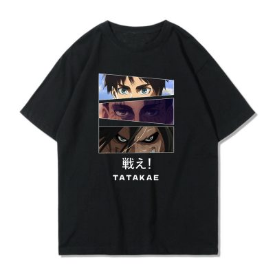 Shingeki no Kyojin Tshirt 100 Cotton Tees Mens Tops Eren Yeager shirts Mikasa Ackerman Print T - Attack On Titan Store