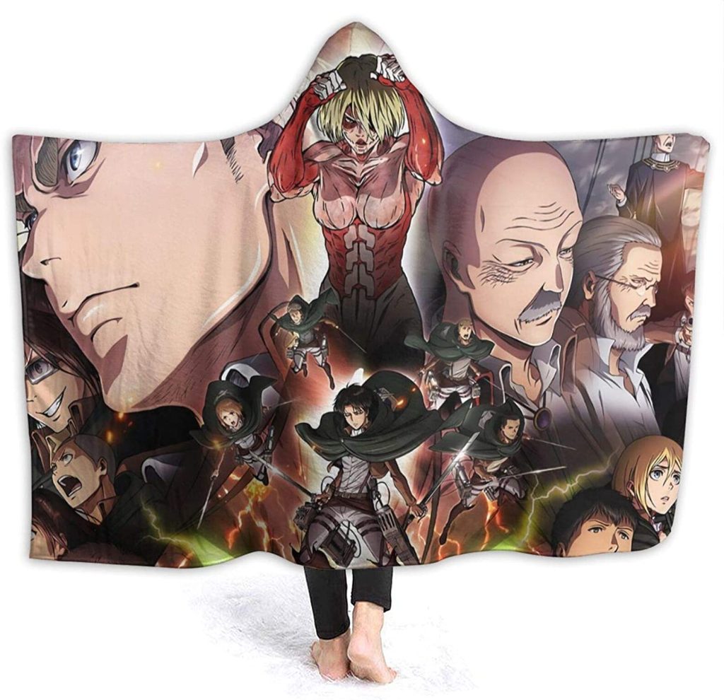 Anime Attack on Titan Hooded Blanket Fleece Flannel Warm Throw Blanket d4fa46 0 - Attack On Titan Store