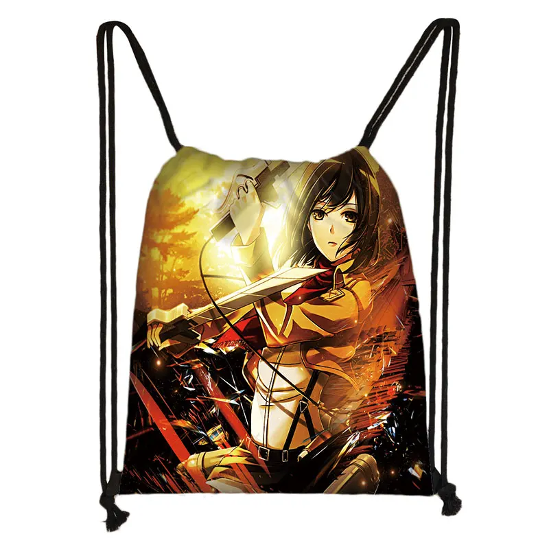 Anime Japan Attack on Titan Scouting Corps Wings Backpack Canvas Drawstring Bags Casual Portable For Teenagers 14 - Attack On Titan Store