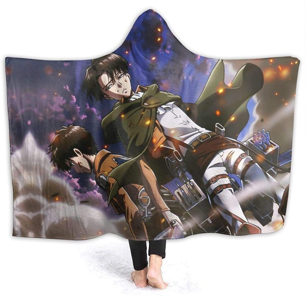 Attack On Titan Levi Ackerman Sword Blanket Flannel Hooded Blanket 553fe3 0 - Attack On Titan Store