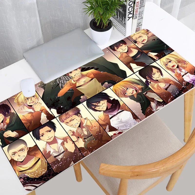 Attack on Titan Mouse Pad Desk Protector Keyboard Mat Gaming Gamer Pc Accessories Mats Computer Desktop 12 - Attack On Titan Store