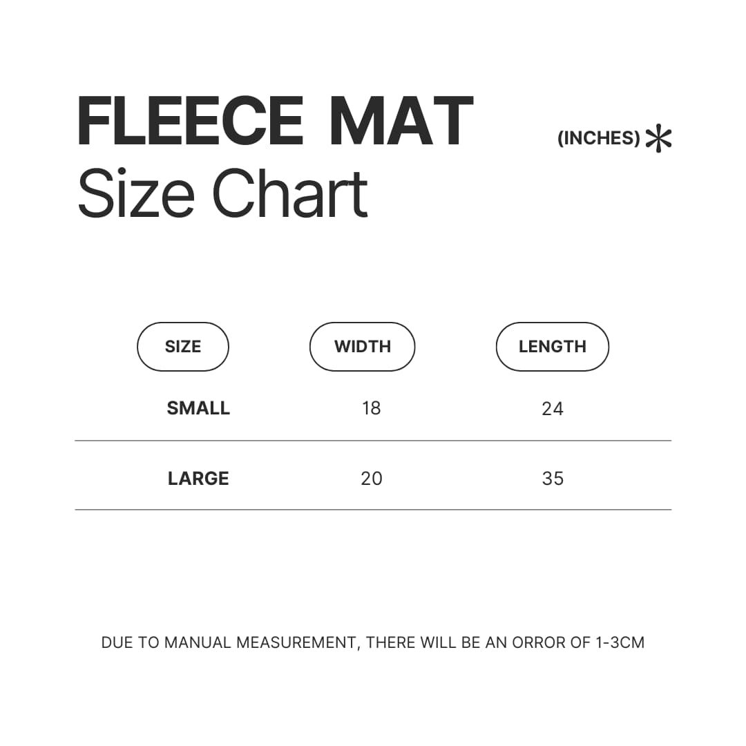 Fleece Mat Size Chart - Attack On Titan Store