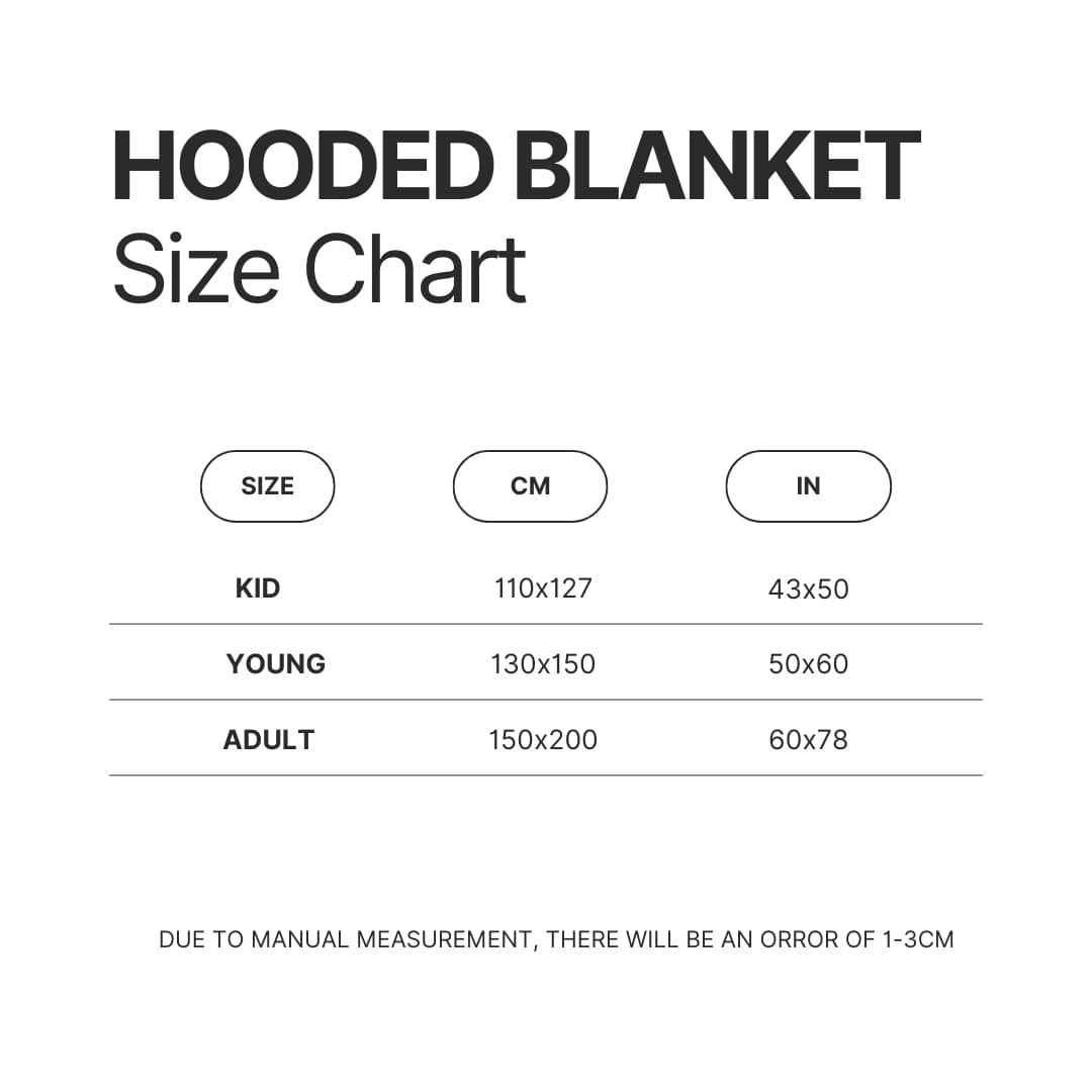 Hooded Blanket Size Chart - Attack On Titan Store