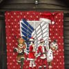 attack on titan anime premium quilt aot merry christmas outfit santa snowman reindeer quilt blanket4elrb - Attack On Titan Store