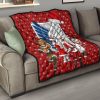 attack on titan anime premium quilt aot merry christmas outfit santa snowman reindeer quilt blanketprp2b - Attack On Titan Store