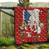 attack on titan anime premium quilt aot merry christmas outfit santa snowman reindeer quilt blanketxbksr - Attack On Titan Store