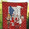 attack on titan anime premium quilt aot merry christmas outfit santa snowman reindeer quilt blanketyj5dm - Attack On Titan Store