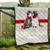 attack on titan anime premium quilt chibi mikasa and eren couple love wearing red scarf quilt blanketg0toc - Attack On Titan Store