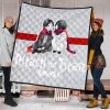 attack on titan anime premium quilt chibi mikasa and eren couple love wearing red scarf quilt blanketqtaei - Attack On Titan Store