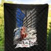 attack on titan anime premium quilt colossal titan face metal wings of free symbol quilt blanketniiyf - Attack On Titan Store