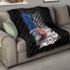 attack on titan anime premium quilt colossal titan face metal wings of free symbol quilt blanketpdwj7 - Attack On Titan Store