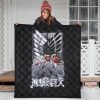 attack on titan anime premium quilt colossal titan wrecking wall wings of freedom symbol quilt blanketrapdx - Attack On Titan Store