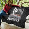 attack on titan anime premium quilt colossal titan wrecking wall wings of freedom symbol quilt blanketzee51 - Attack On Titan Store