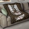 attack on titan anime premium quilt eren fighting white shining wings of freedom symbol quilt blanketfogwd - Attack On Titan Store