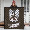 attack on titan anime premium quilt eren fighting white shining wings of freedom symbol quilt blanketgtph5 - Attack On Titan Store