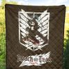 attack on titan anime premium quilt eren fighting white shining wings of freedom symbol quilt blankethykxl - Attack On Titan Store