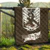 attack on titan anime premium quilt eren fighting white shining wings of freedom symbol quilt blanketkiddb - Attack On Titan Store