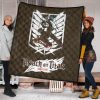 attack on titan anime premium quilt eren fighting white shining wings of freedom symbol quilt blanketxeaqe - Attack On Titan Store