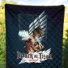 attack on titan anime premium quilt eren titan punch and eren human metal wings of freedom quilt blanketbutft - Attack On Titan Store