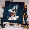 attack on titan anime premium quilt eren titan punch and eren human metal wings of freedom quilt blanketfqvgf - Attack On Titan Store