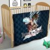 attack on titan anime premium quilt eren titan punch and eren human metal wings of freedom quilt blanketvy0ah - Attack On Titan Store