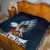 attack on titan anime premium quilt eren titan punch and eren human metal wings of freedom quilt blanketxkdju - Attack On Titan Store