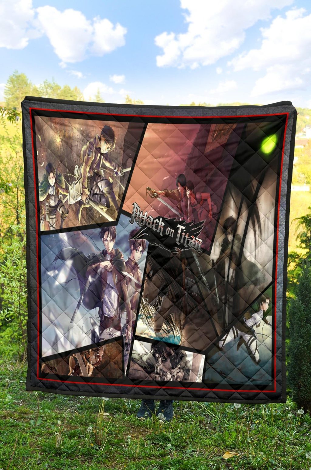 eren yeager and levi ackerman attack on titan premium quilt blanket anime home decor custom for fans qp9jn - Attack On Titan Store