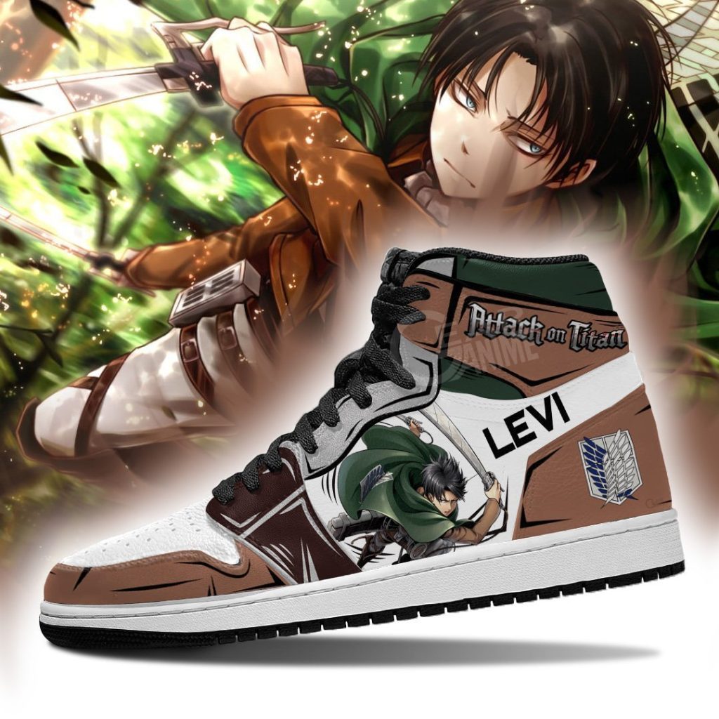 levi ackerman jordan sneakers attack on titan anime sneakers gearanime 3 - Attack On Titan Store