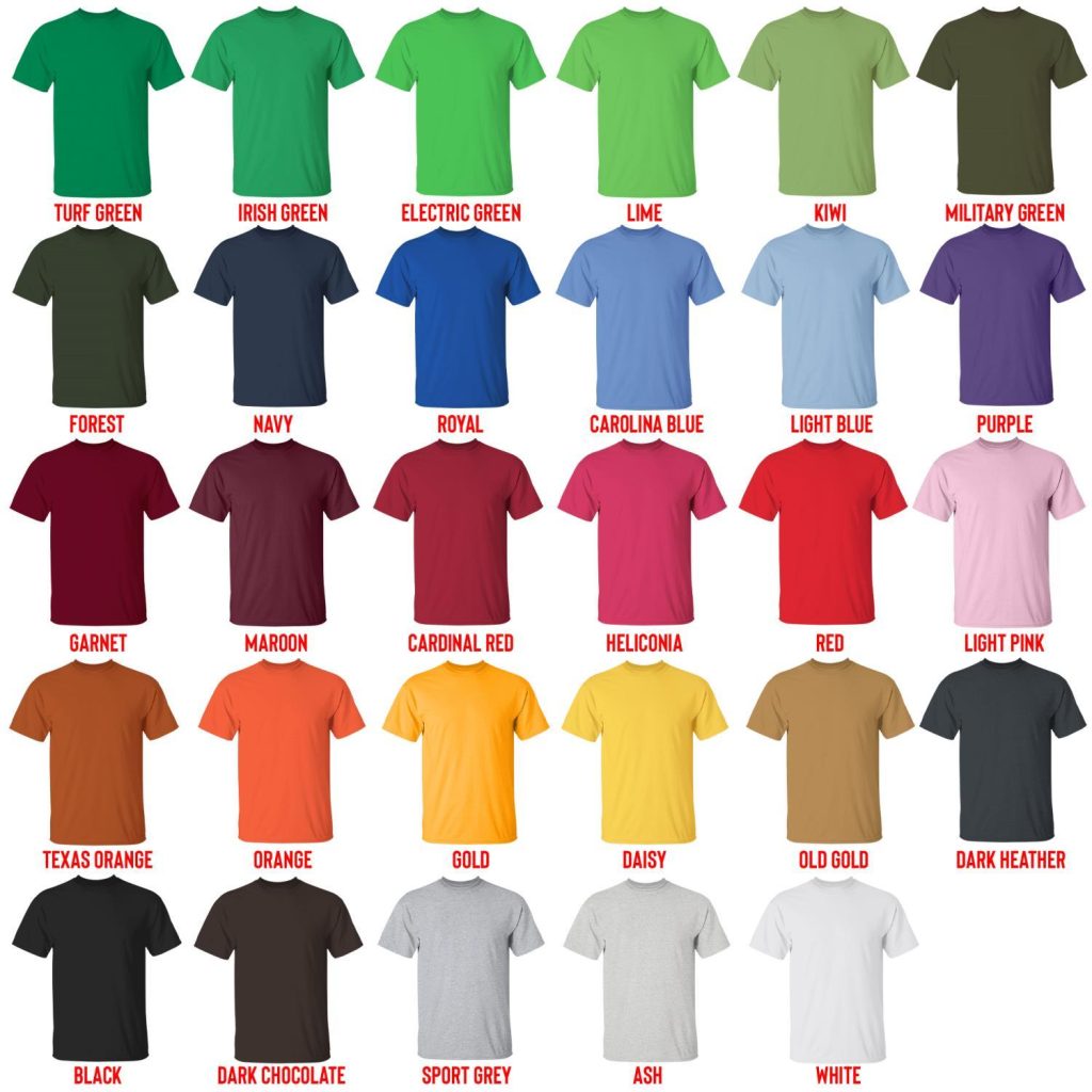 t shirt color chart - Attack On Titan Store