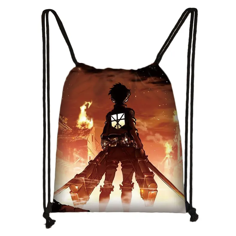 Attack on Titan Fire Drawstring Bag