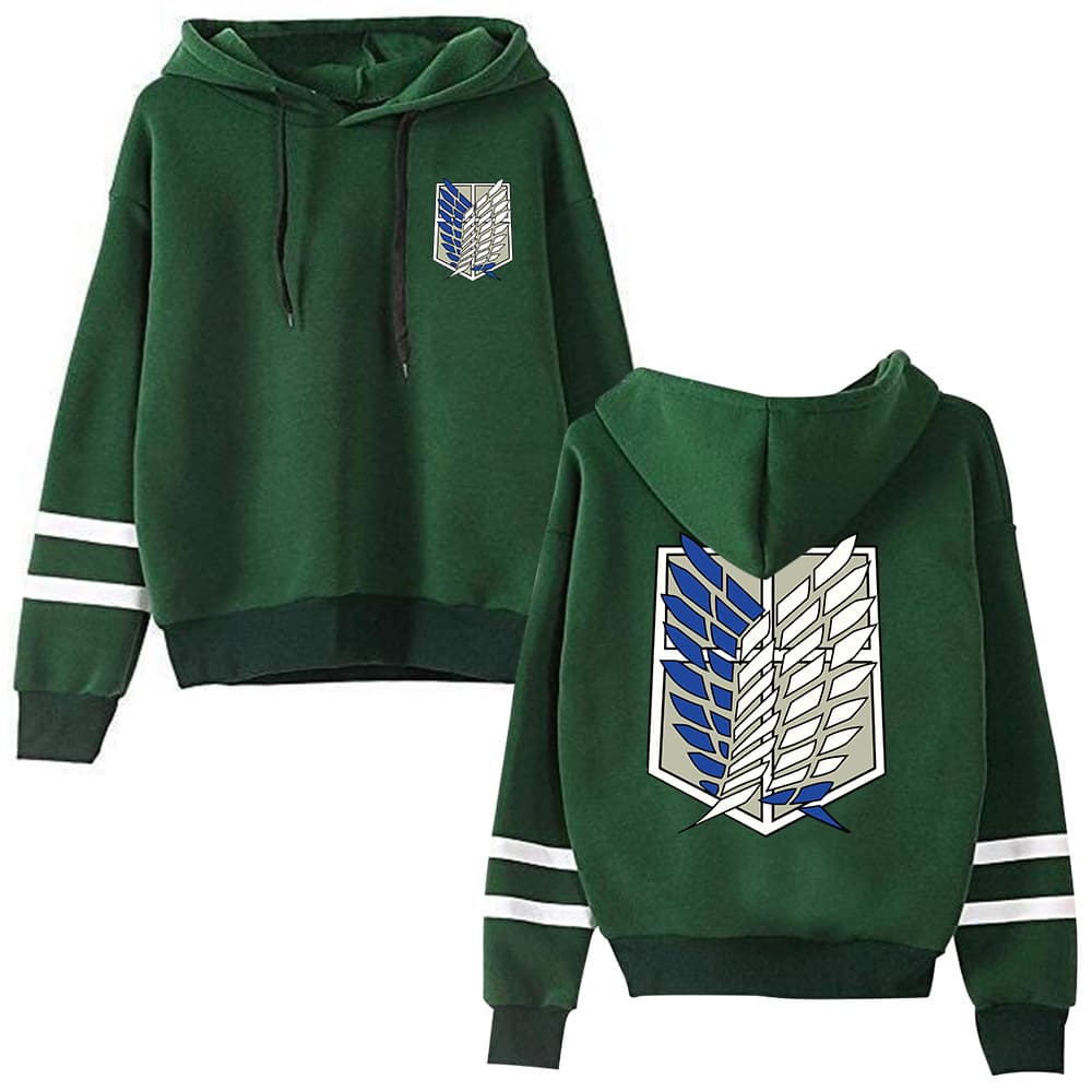 Attack on Titan Long Sleeved Striped Hoodie