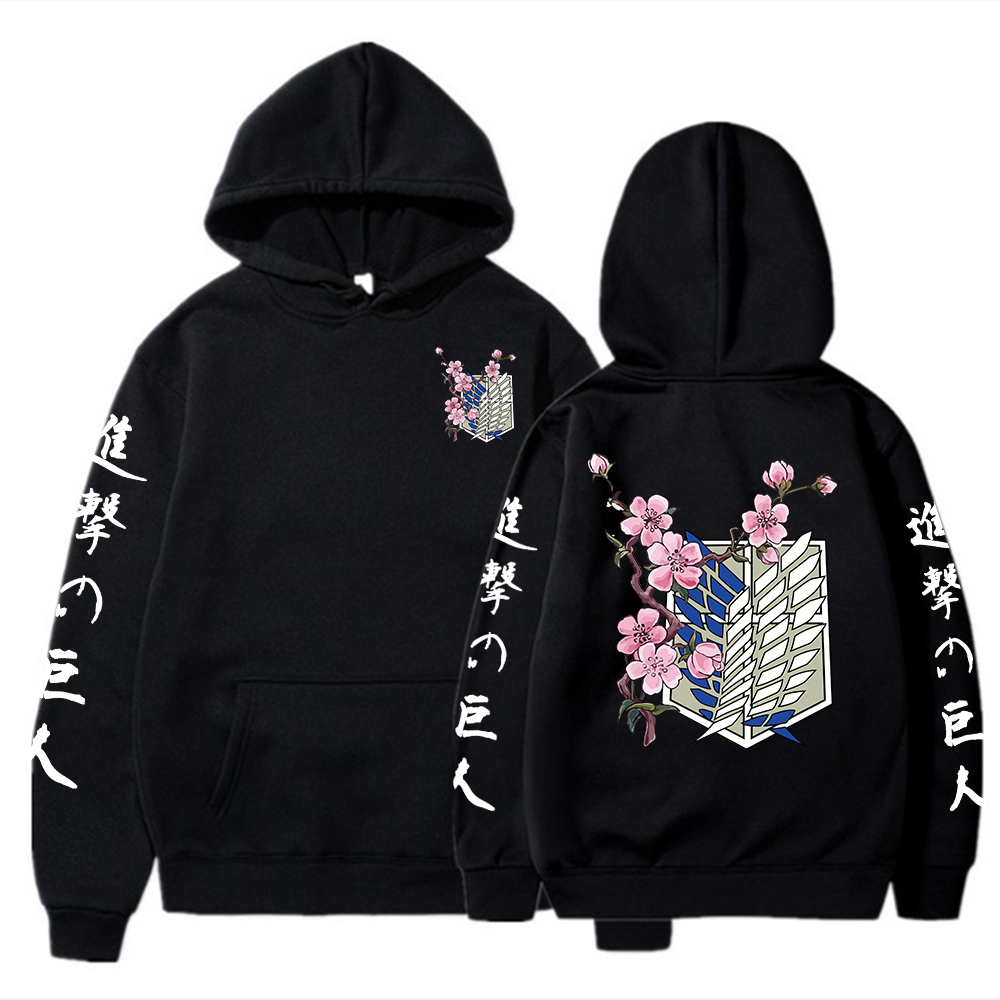 Sakura Graphic Attack on Titan Hoodies