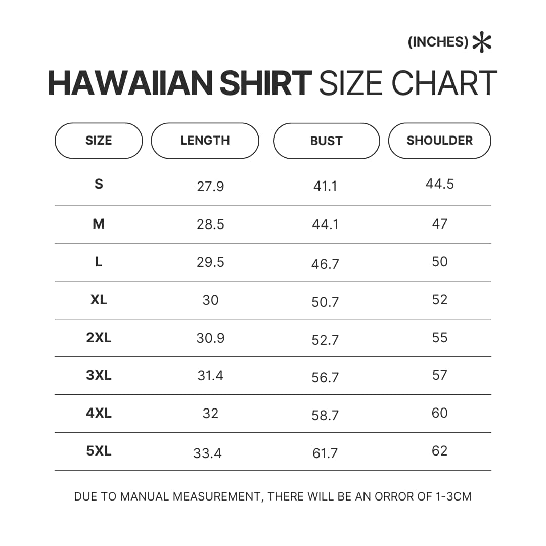 Product size chart