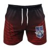 Yeagerist AOT Gym Shorts FRONT mockup - Attack On Titan Store